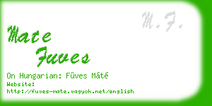 mate fuves business card