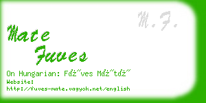 mate fuves business card